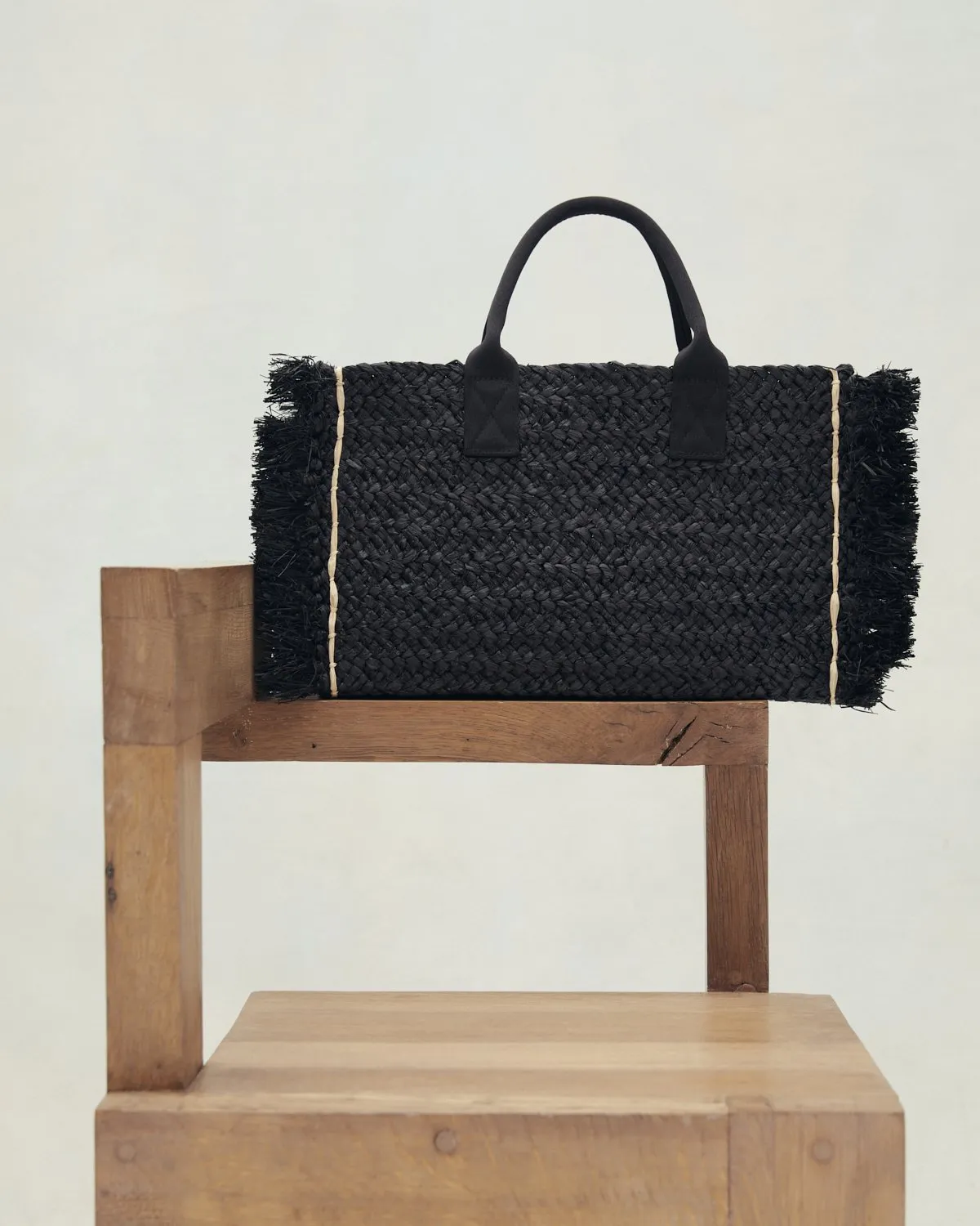 Holkham Straw Shopper Bag | Black