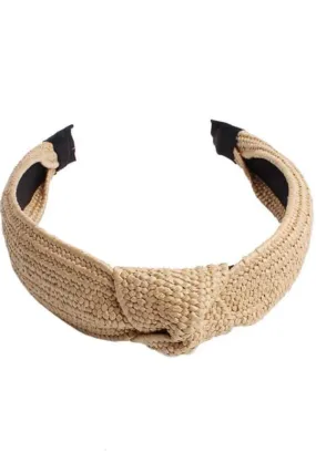 Knotted Tan Woven Headband