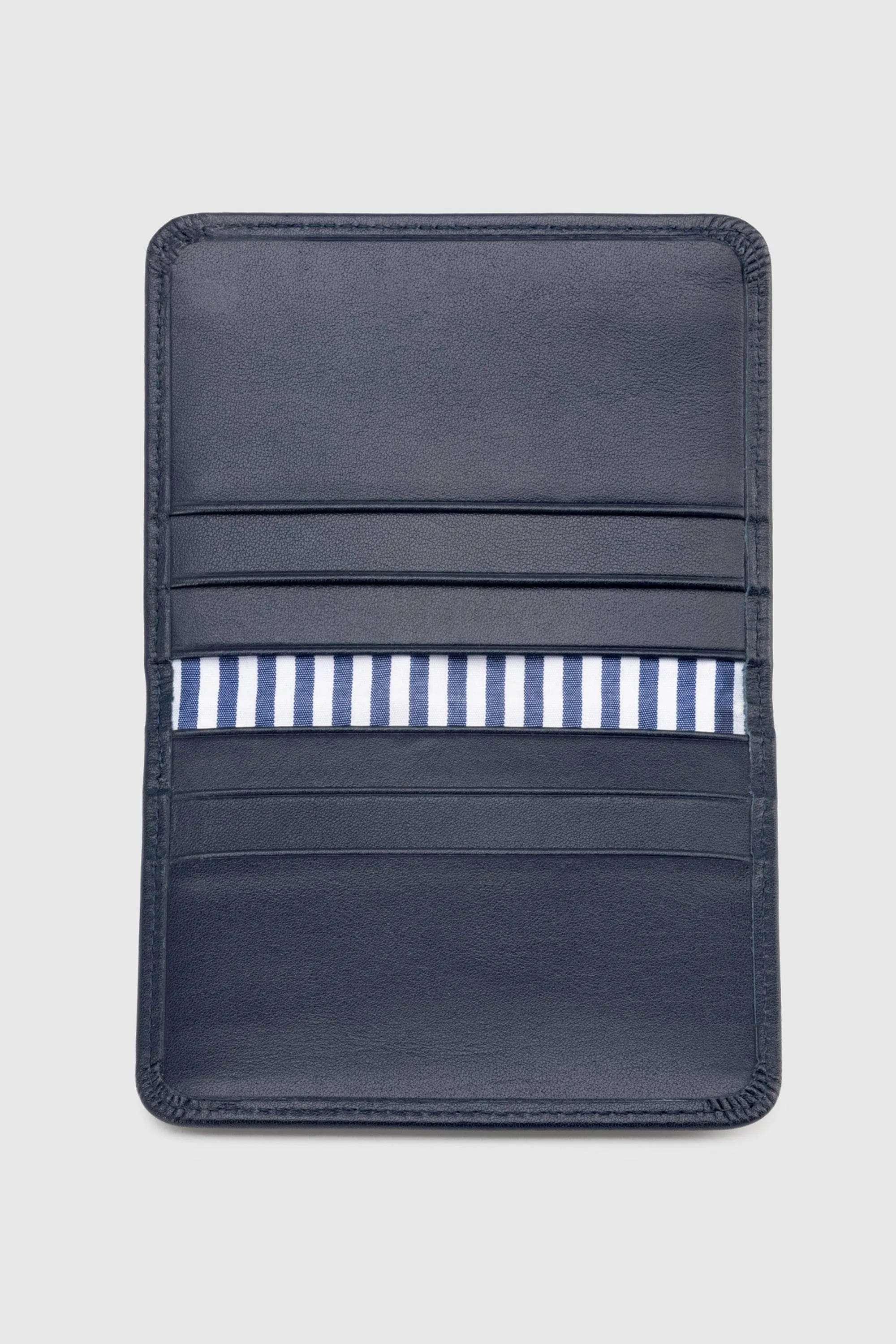 Leather Bifold Cardholder Navy