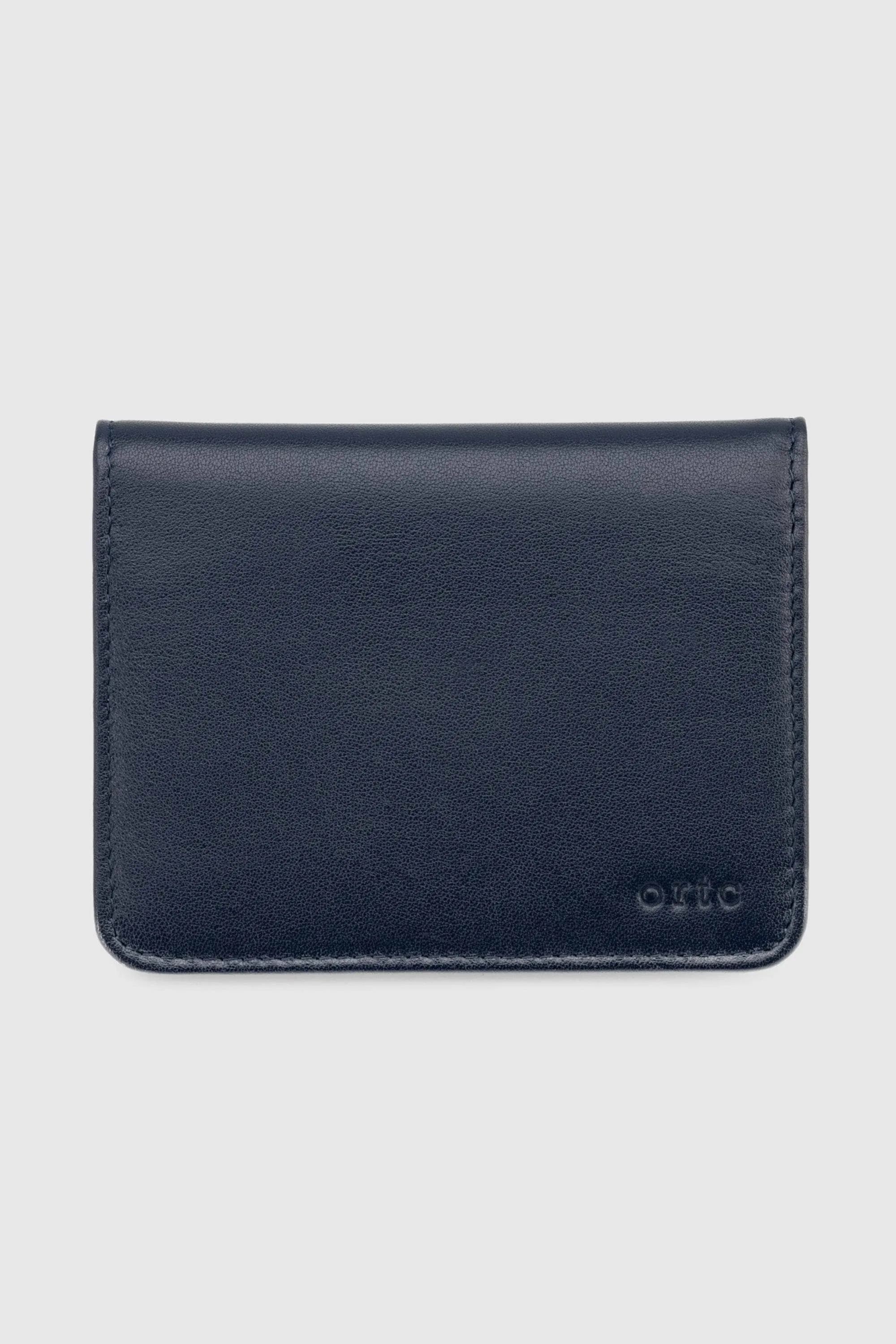 Leather Bifold Cardholder Navy