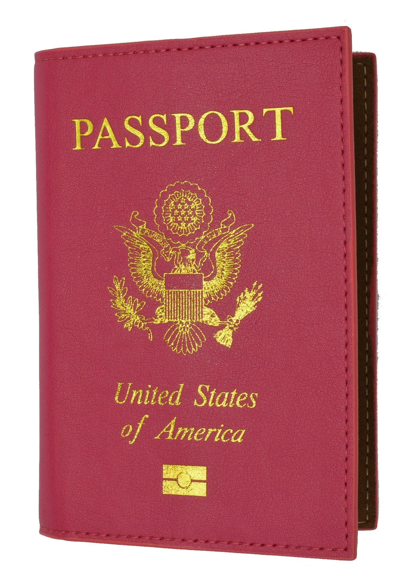 Leather USA Logo Passport Holder - Black