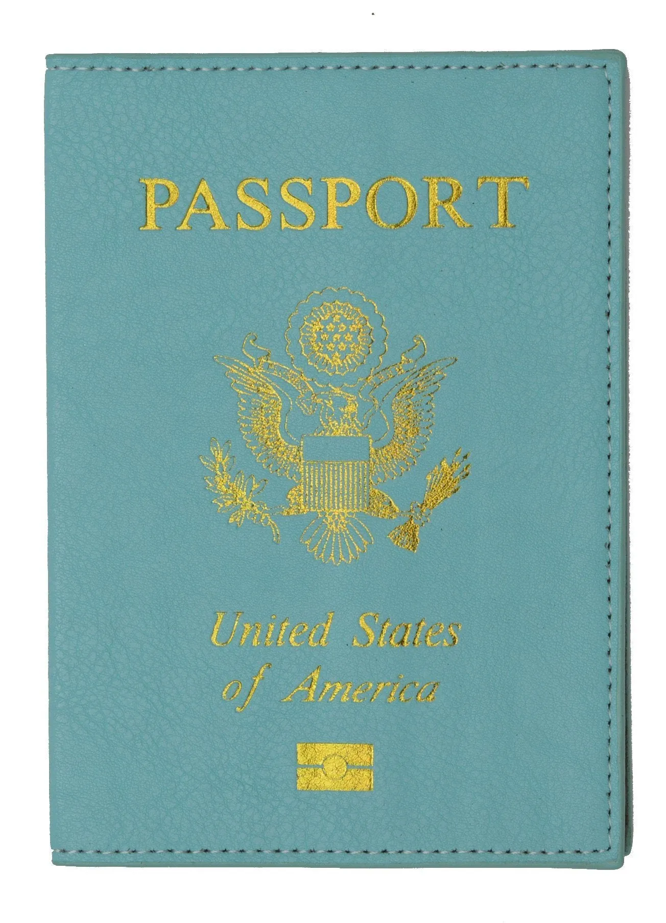 Leather USA Logo Passport Holder - Black