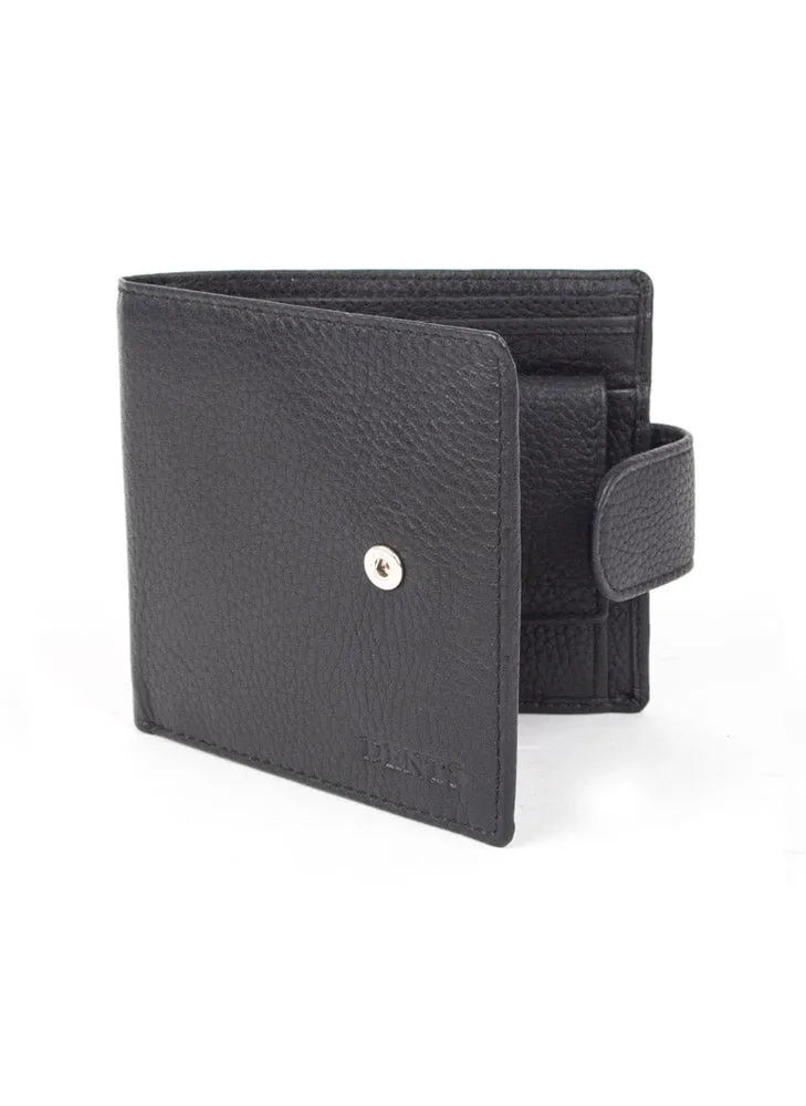 Men's Pebble Grain Leather Bifold Wallet with RFID Blocking and Coin Purse