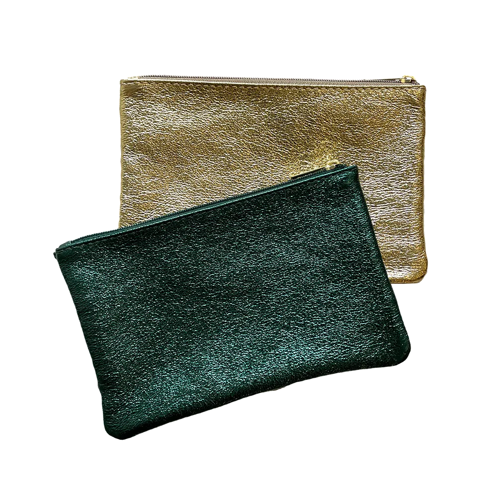 Metallic Leather Pouches