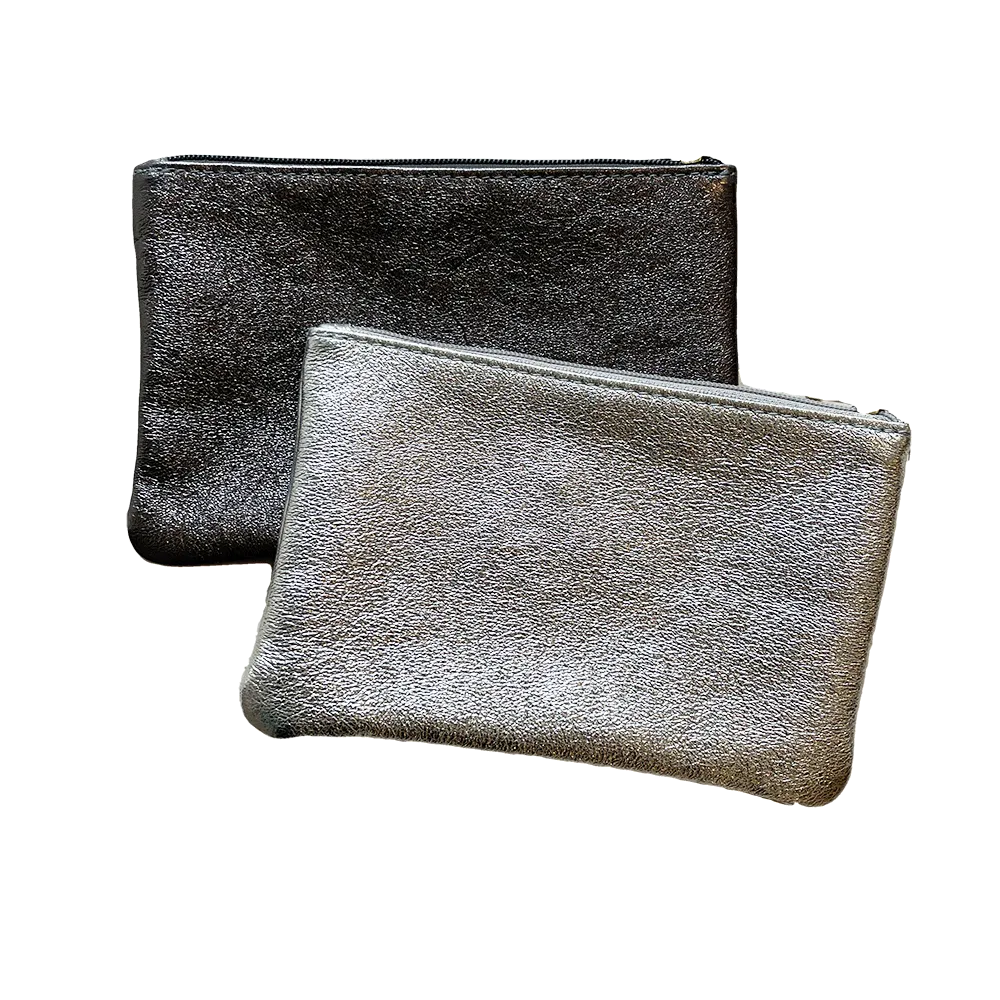 Metallic Leather Pouches