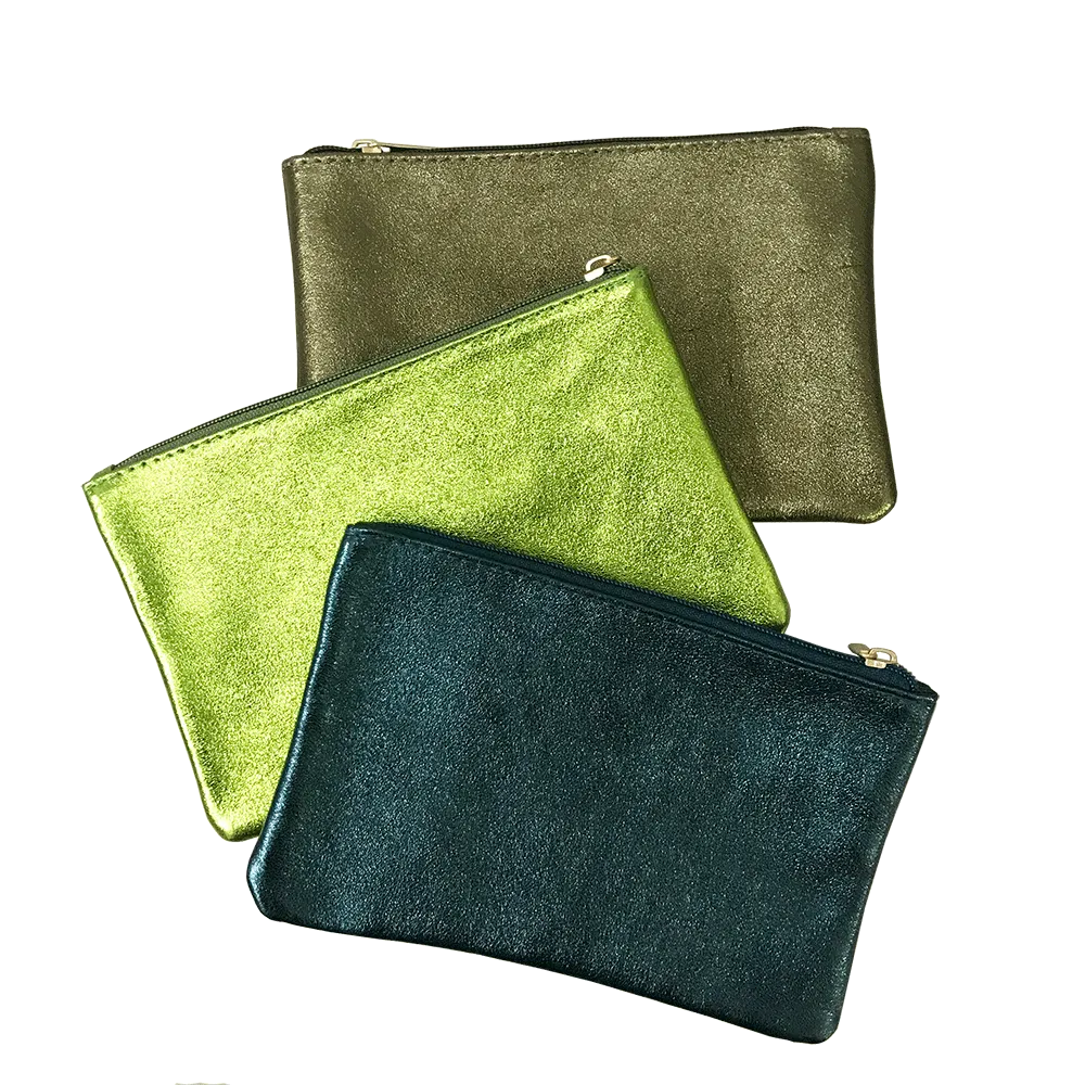 Metallic Leather Pouches