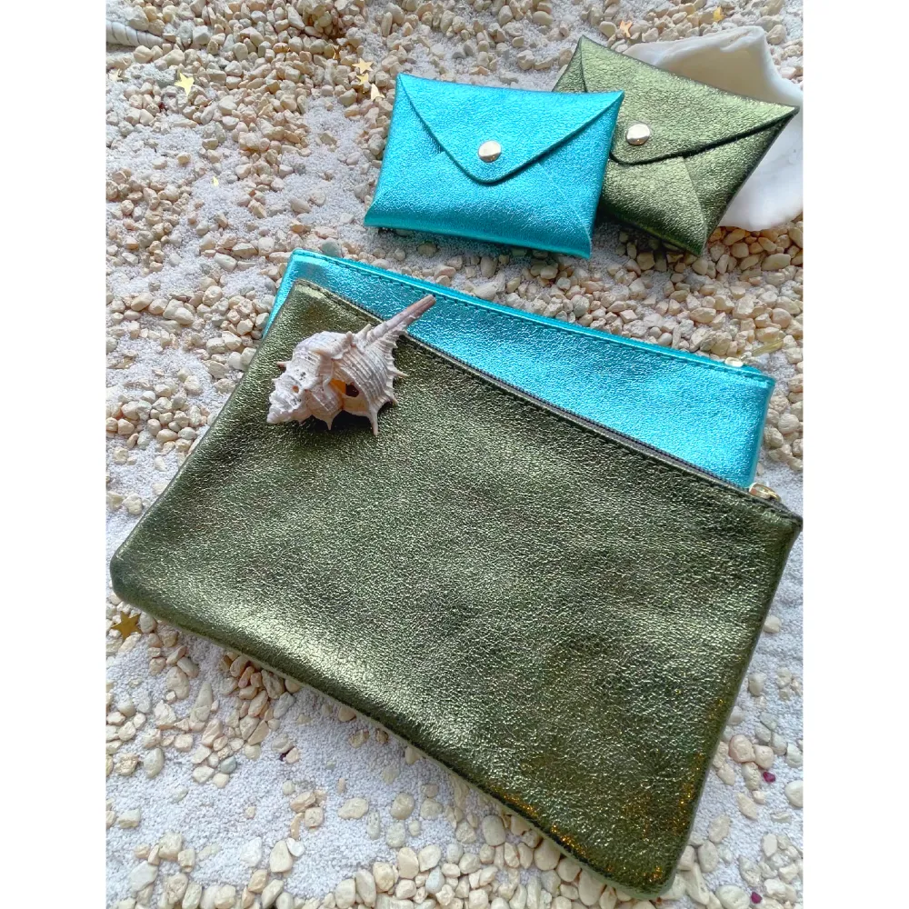 Metallic Leather Pouches