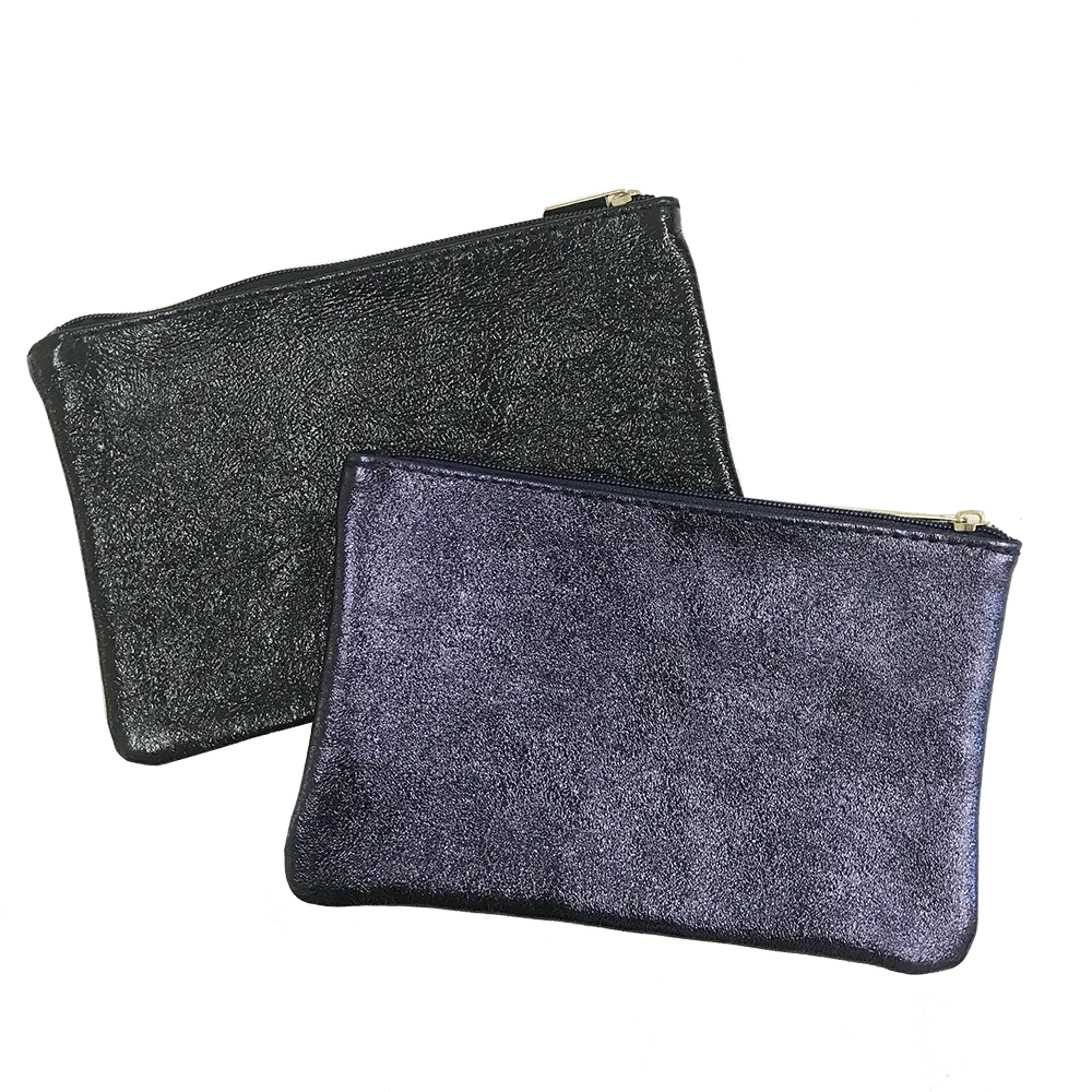 Metallic Leather Pouches