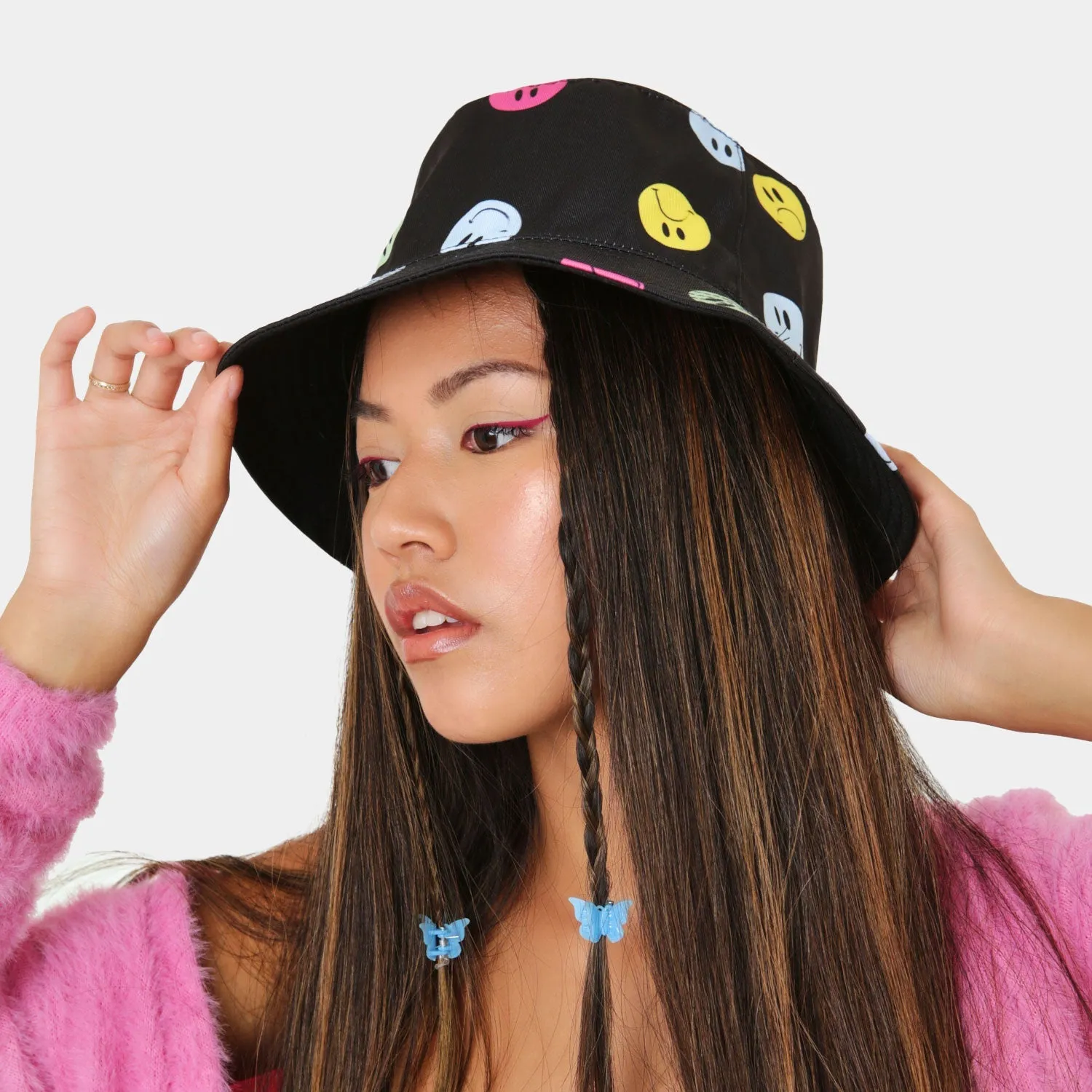 Mixed Emotions Black Bucket Hat