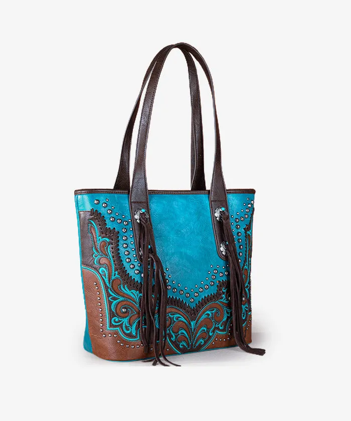 Montana West Embroidered Scroll Cut-out Concealed Carry Tote