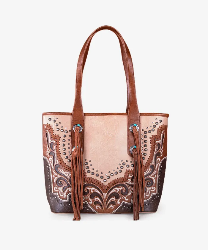 Montana West Embroidered Scroll Cut-out Concealed Carry Tote