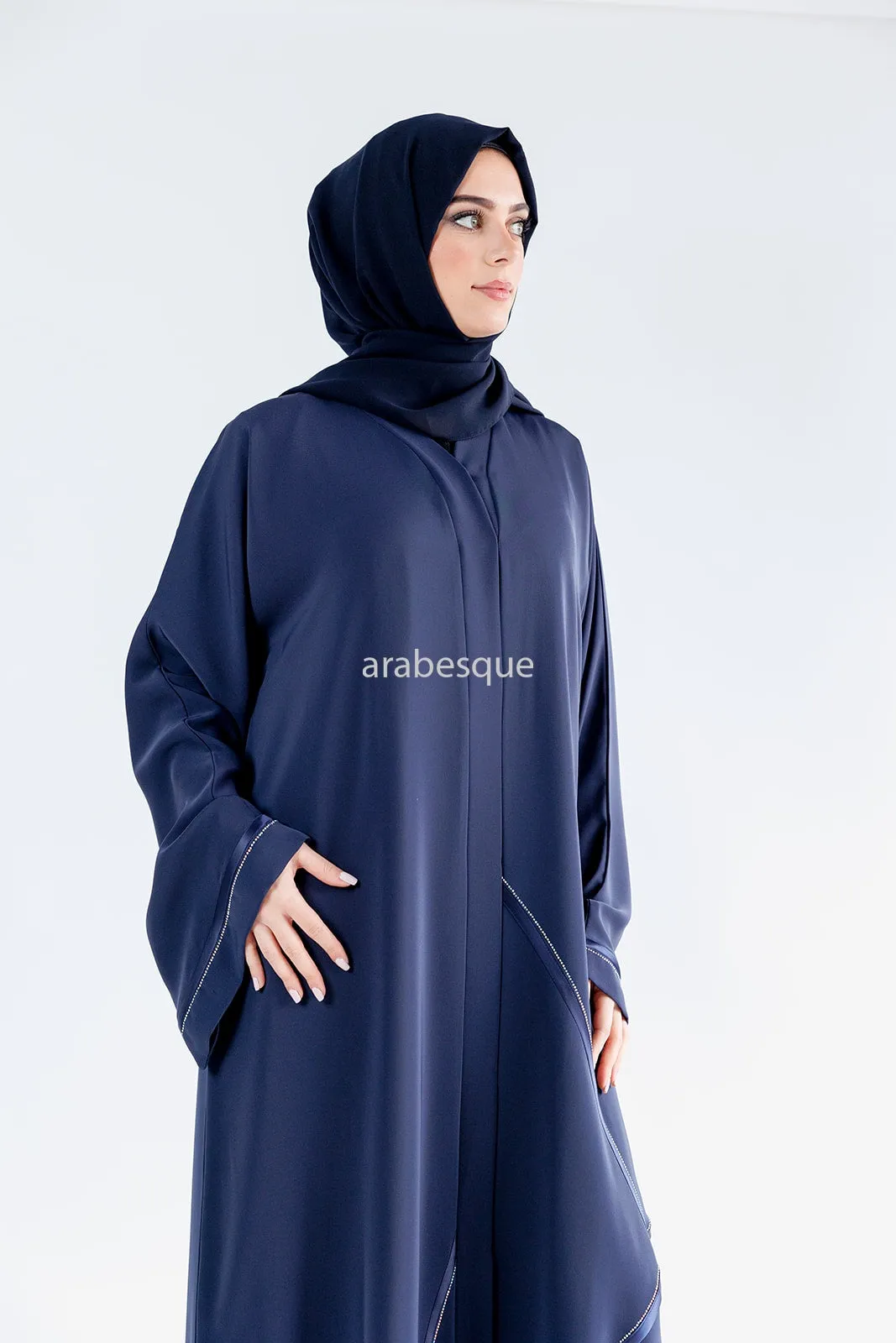 Noor Navy Luxury Nida Abaya