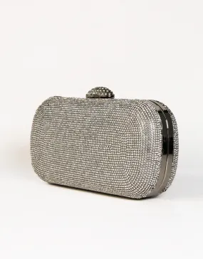 PAIGE DIAMANTE LUX CLASP CLUTCH SILVER