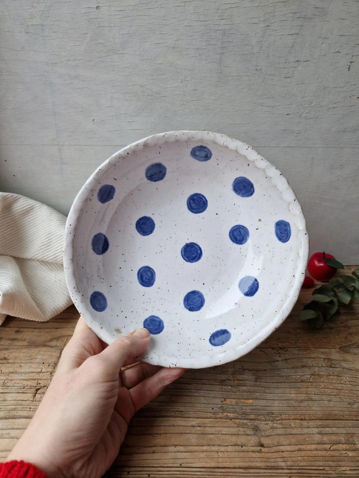 Pasta bowl polka dot No. 15