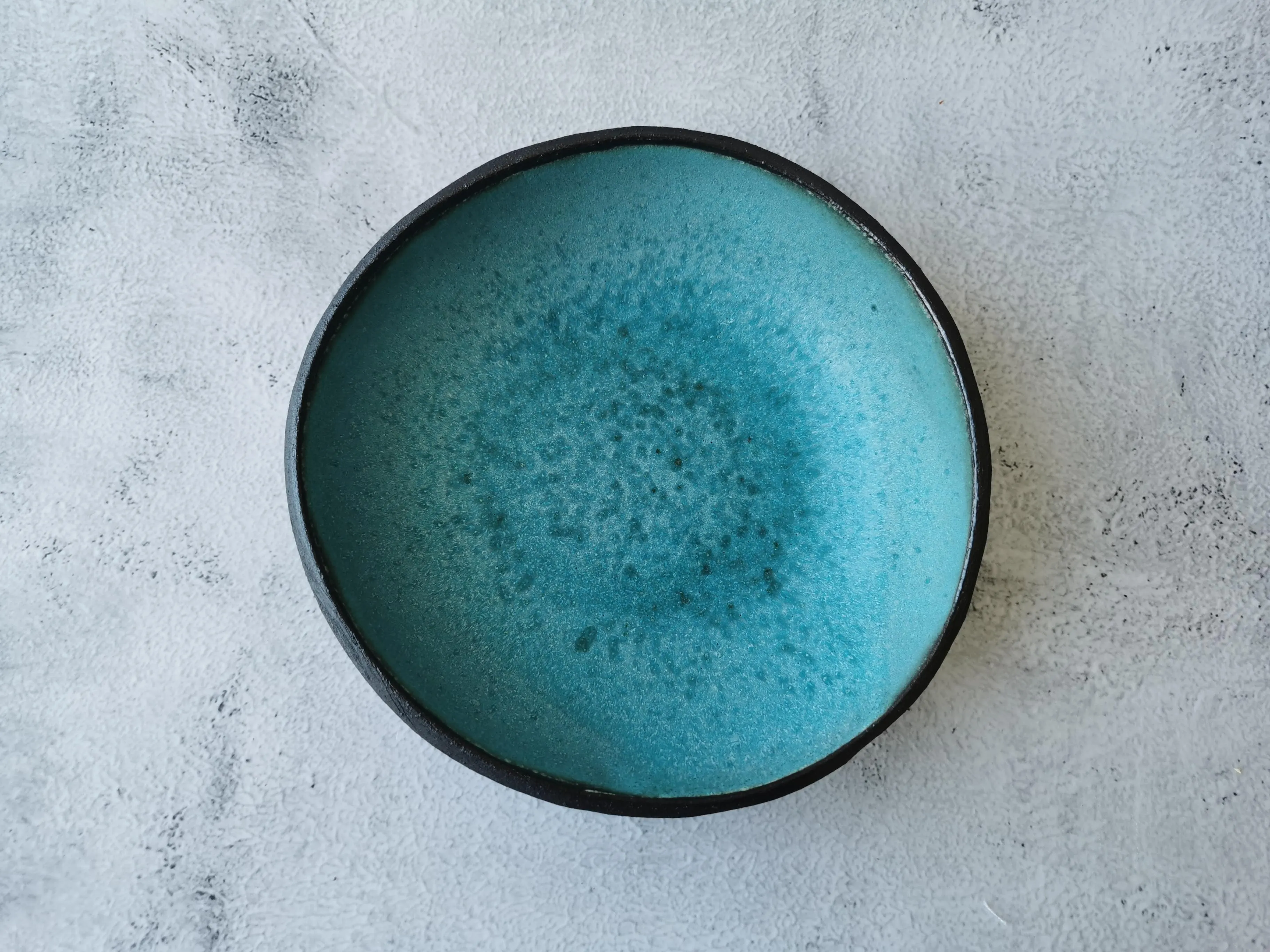 Pasta bowl (turquoise on black clay)