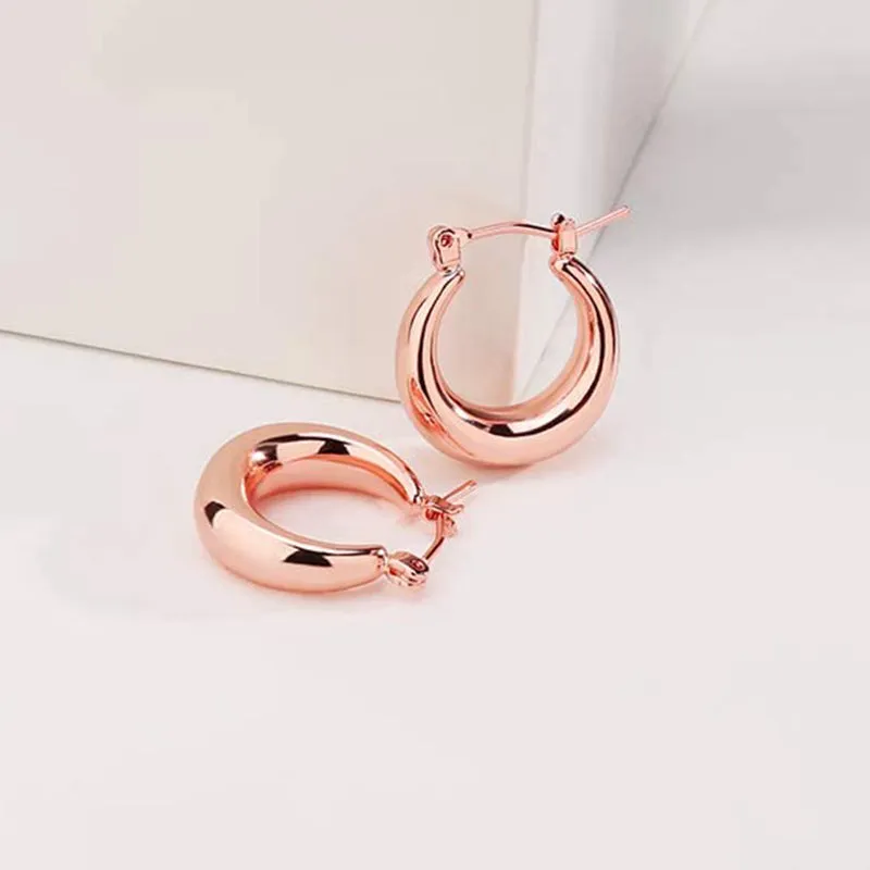 Popular Personality Thick Round Metal Women's Earrings