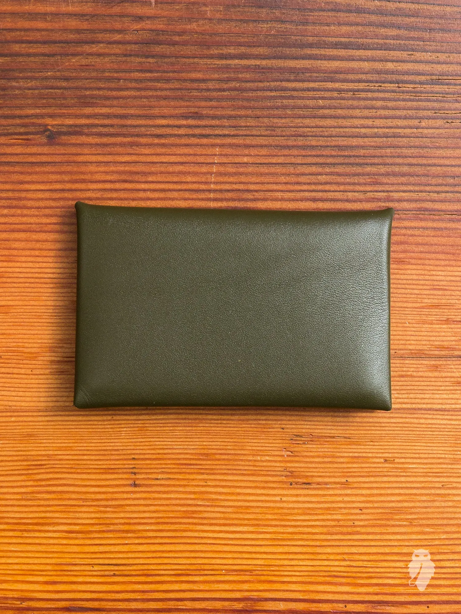 "Chorus" Leather Cardholder in Military Green