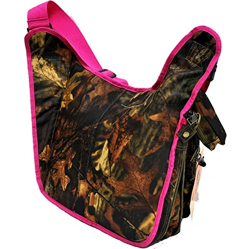 "E-Z Tote" Real Tree Print Hunting Shoulder Bag In 3 Colors (Pink Trim)