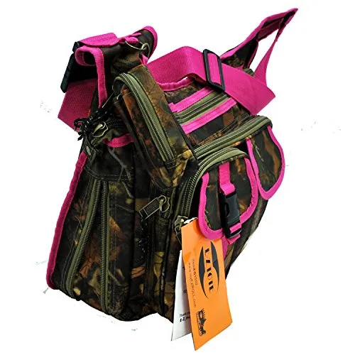 "E-Z Tote" Real Tree Print Hunting Shoulder Bag In 3 Colors (Pink Trim)