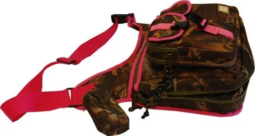 "E-Z Tote" Real Tree Print Hunting Shoulder Bag In 3 Colors (Pink Trim)