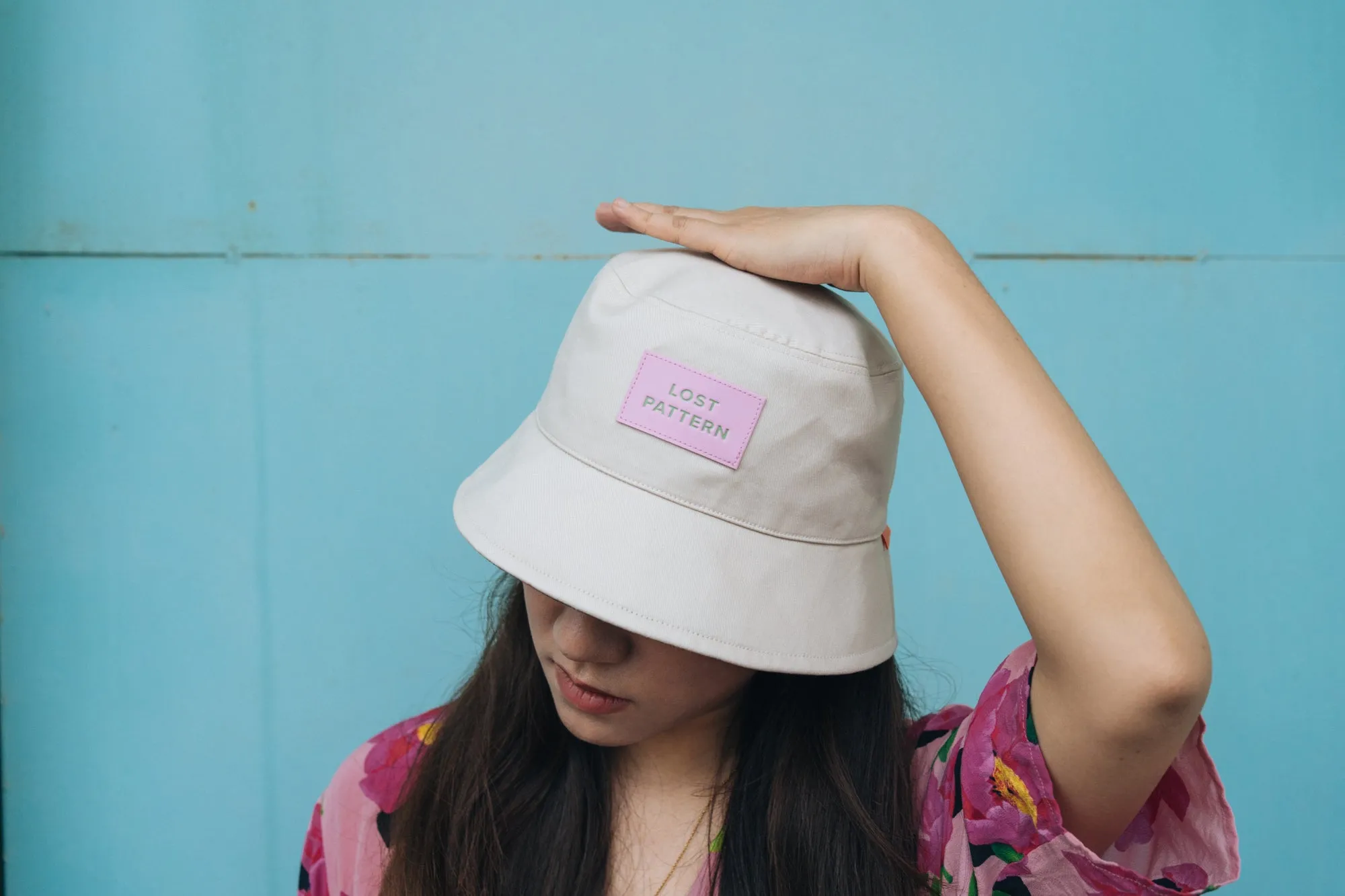 "Forest" Cotton Reversible Bucket Hat - Cream