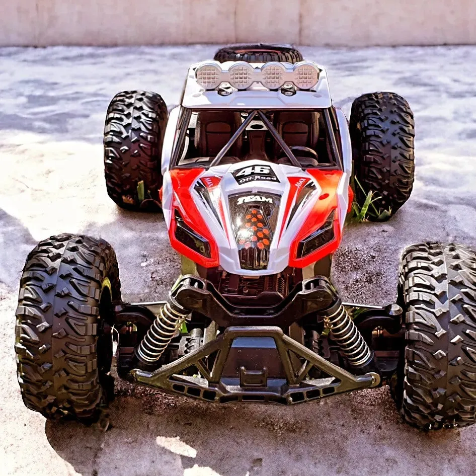 Remote Controlled RC Off-Road Car Crawler - 2.4GHz, Oversized Tires, High Strength Shocks, Rechargeable - Red & Black