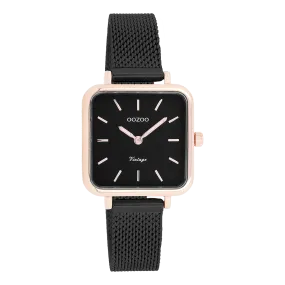 Rose gold coloured OOZOO watch with rose gold coloured metal mesh bracelet - C20265