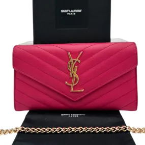 SAINT LAURENT Grain de Poudre Chevron YSL Clutch