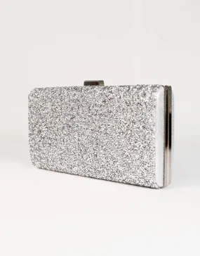 SAVANNAH TEXTURED CRYSTAL CLUTCH SILVER