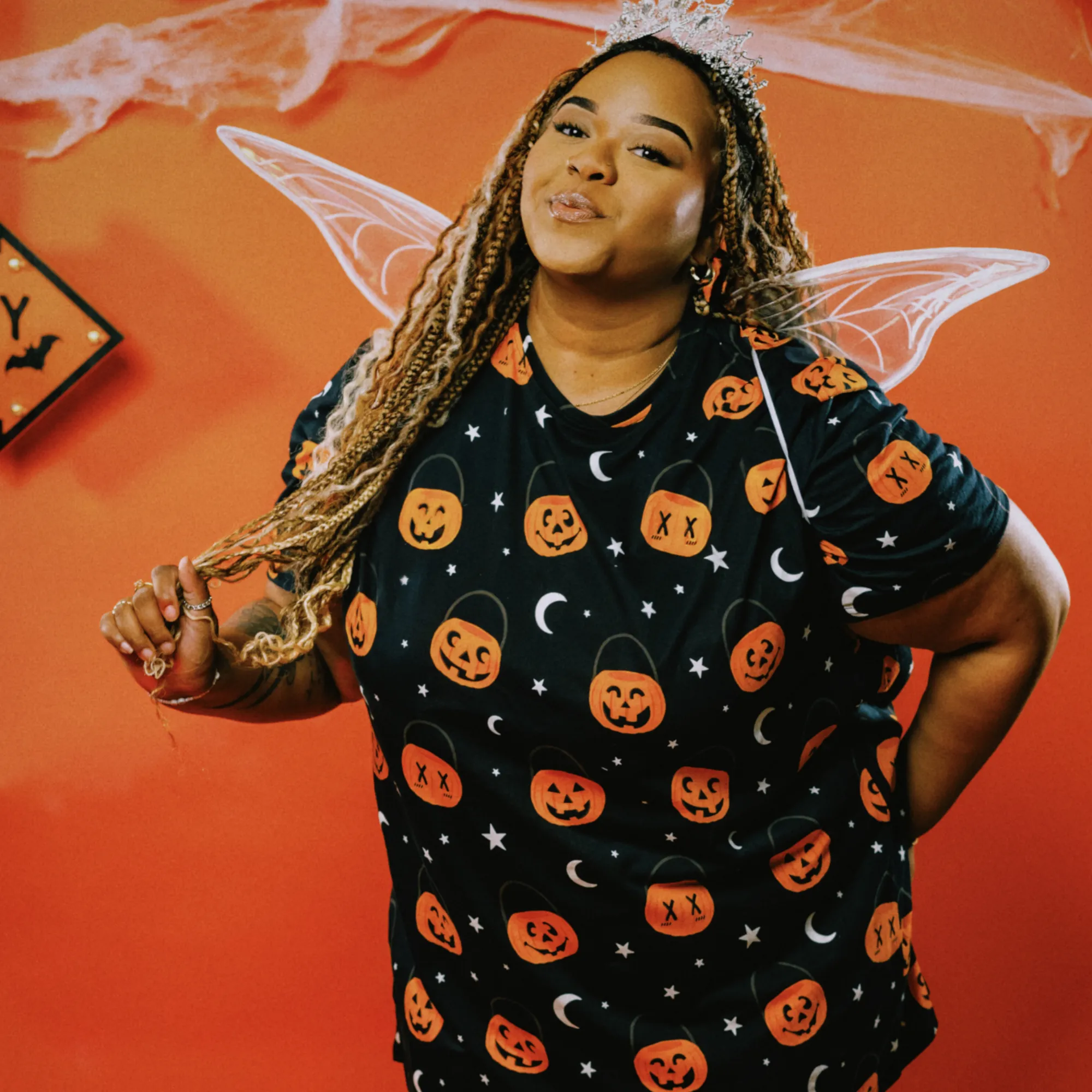 Scareworthy Pumpkin Bucket T-Shirt Dress