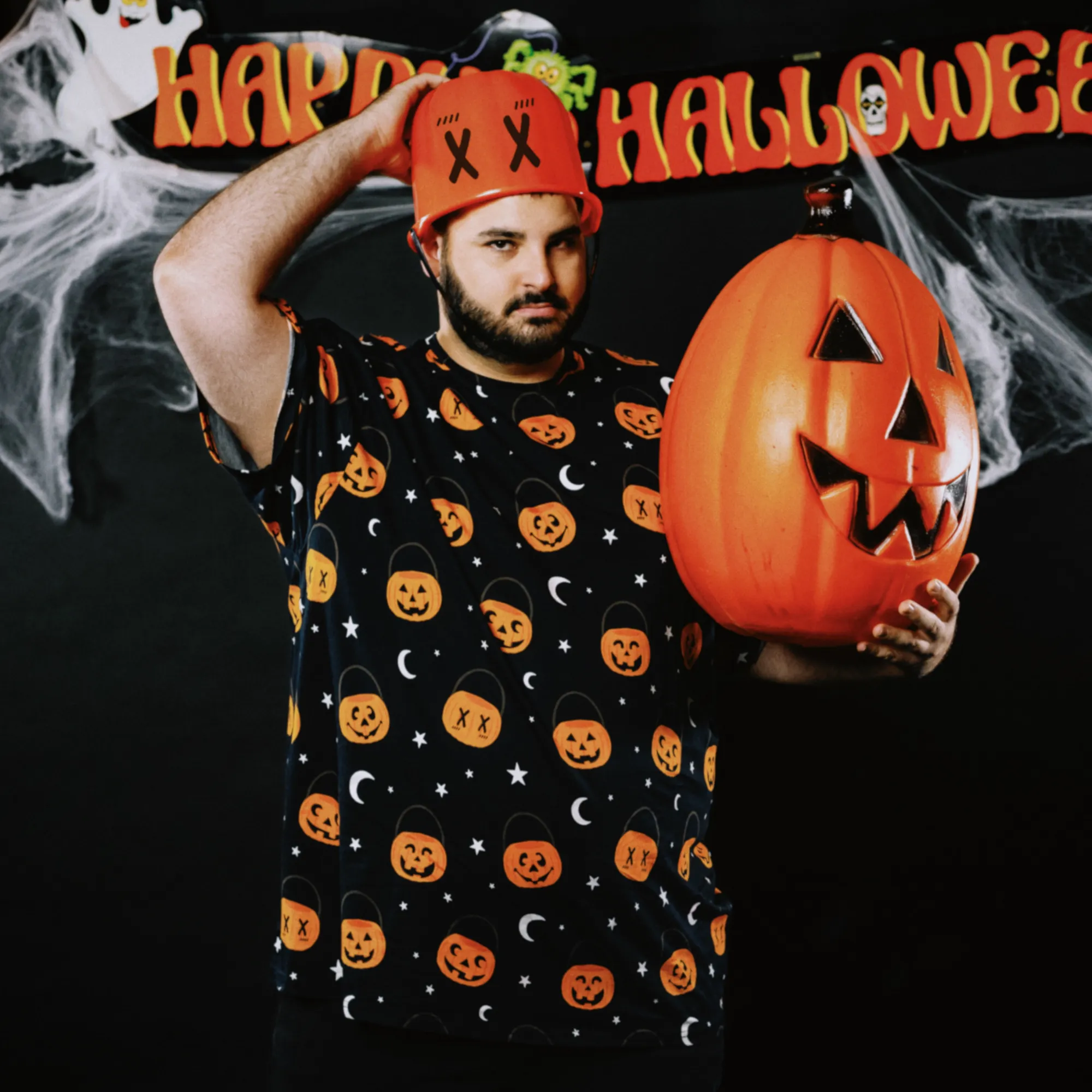 Scareworthy Pumpkin Bucket T-Shirt Dress