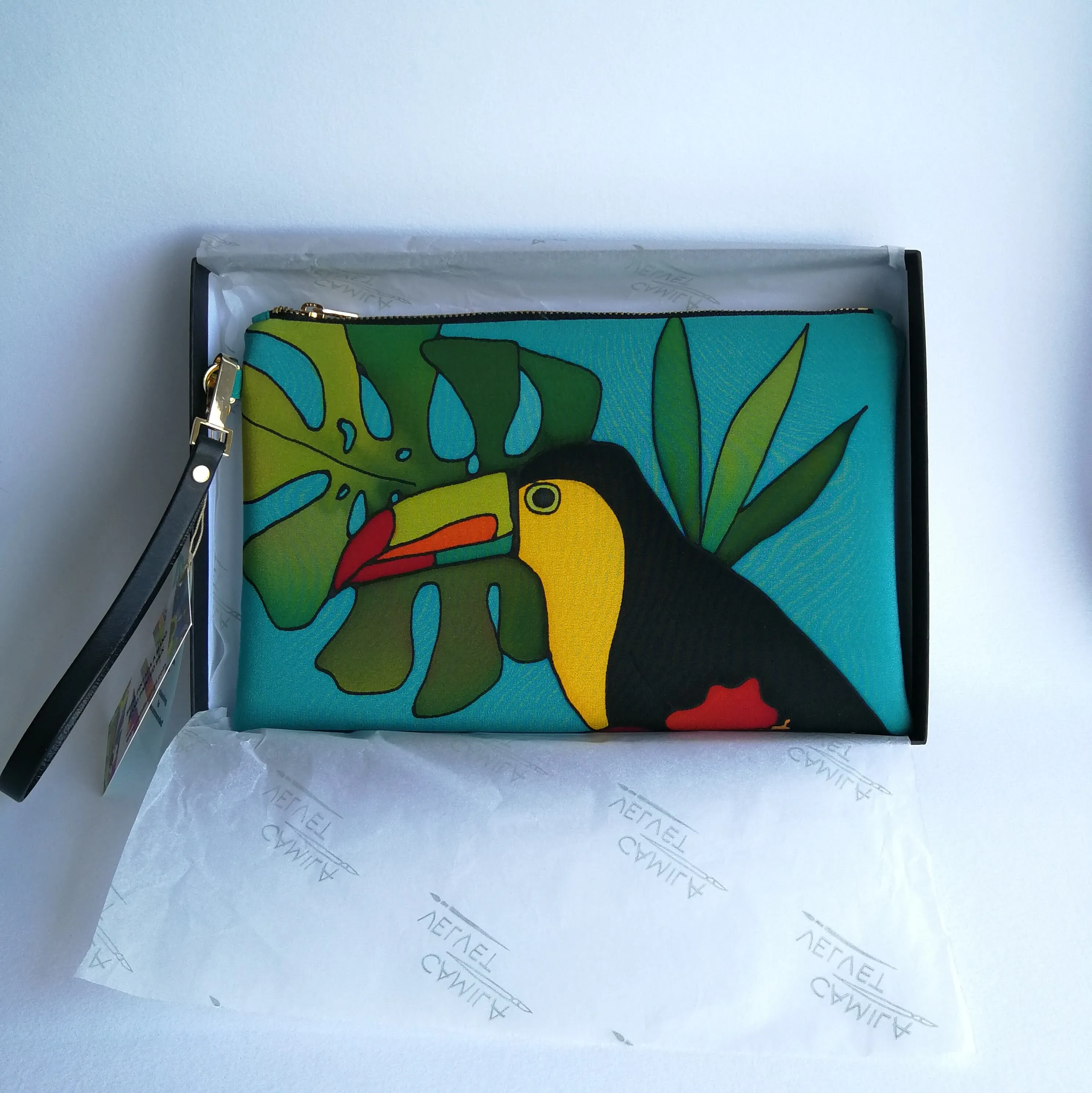 Silk Toucan Clutch