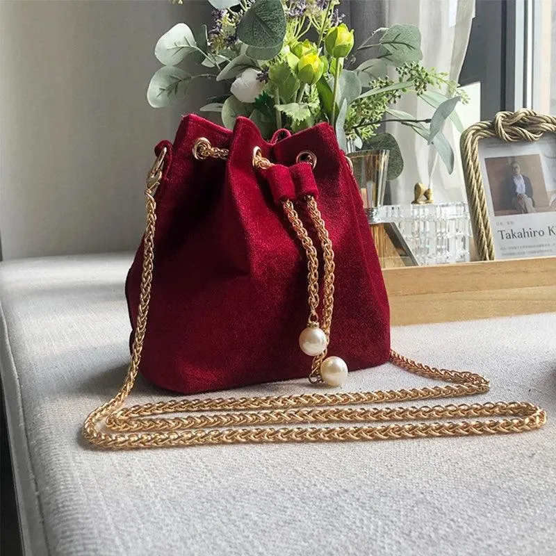 Velvet Bucket Bag