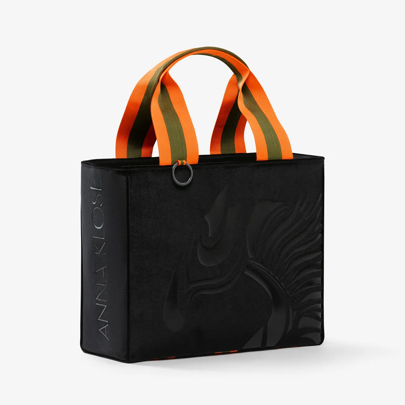 Velvet Equestrian Tote "Starlight Black" with glossy black print