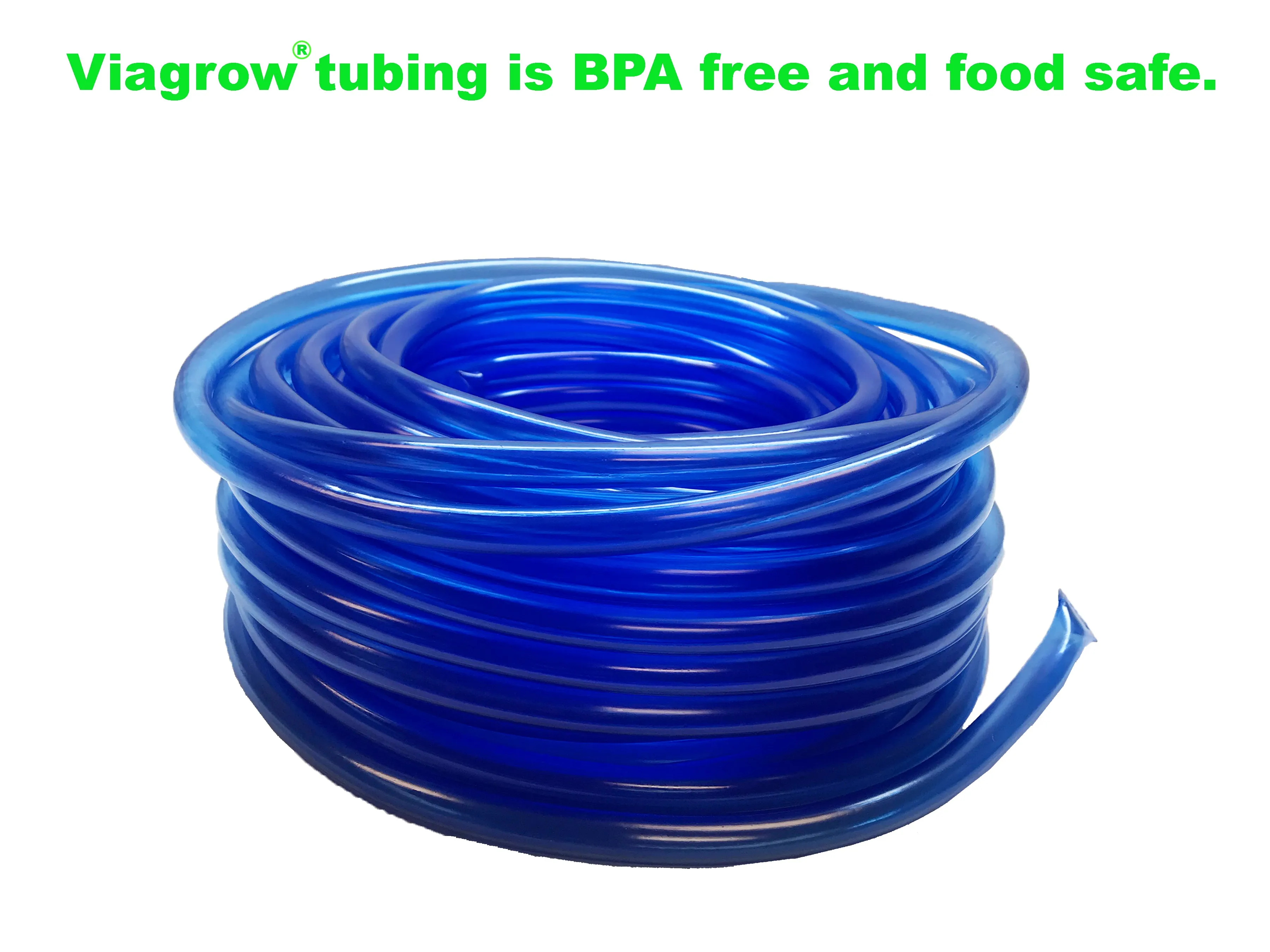 Viagrow Vinyl Multipurpose Irrigation Tubing (100ft, 1/2 ID-5/8 OD), Blue (EA)