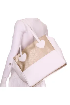 White   Gold Mini LOVE Tote