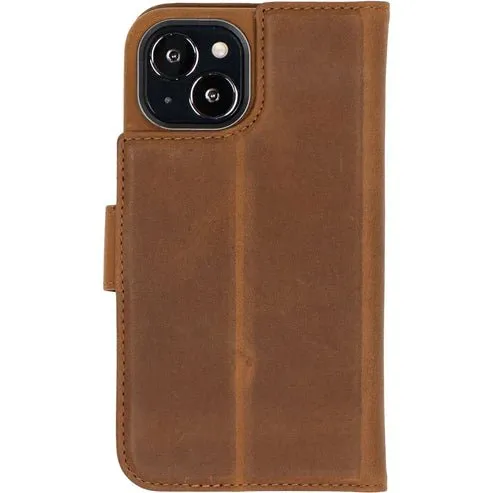 Windsor iPhone 14 Plus Bi-Fold Wallet Case, Golden Brown