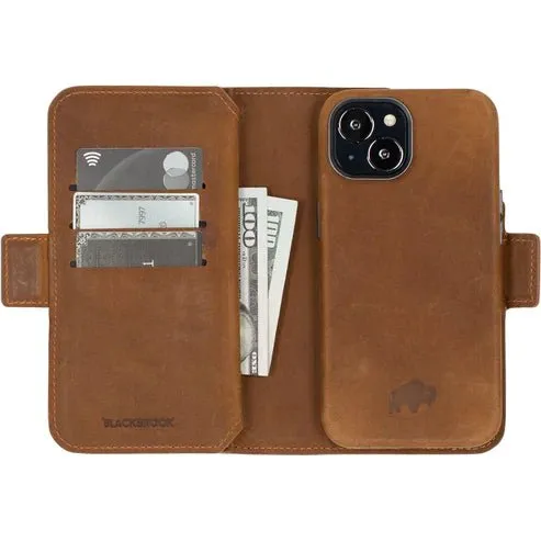 Windsor iPhone 14 Plus Bi-Fold Wallet Case, Golden Brown