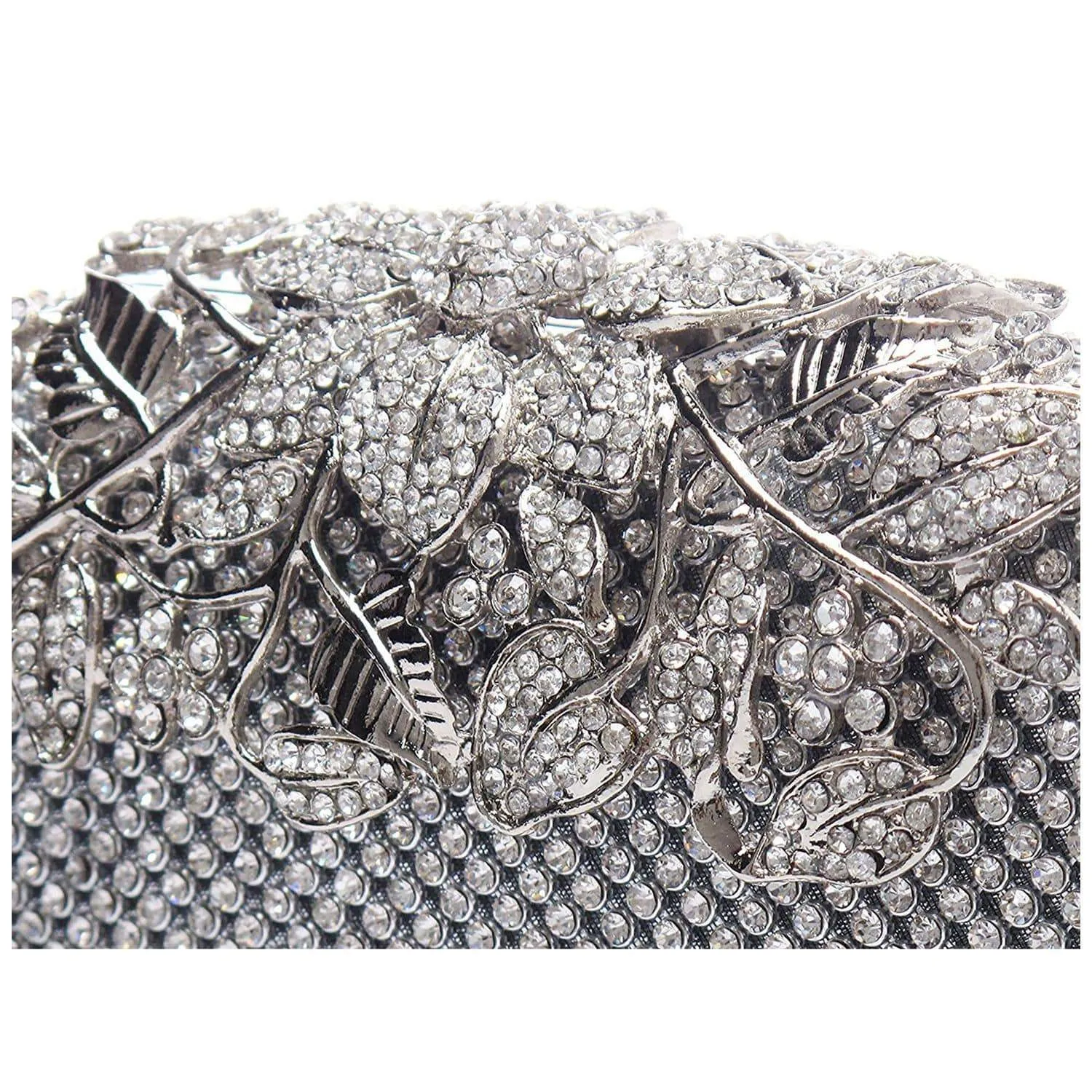 Women Flower Crystal Clutch Evening Bag