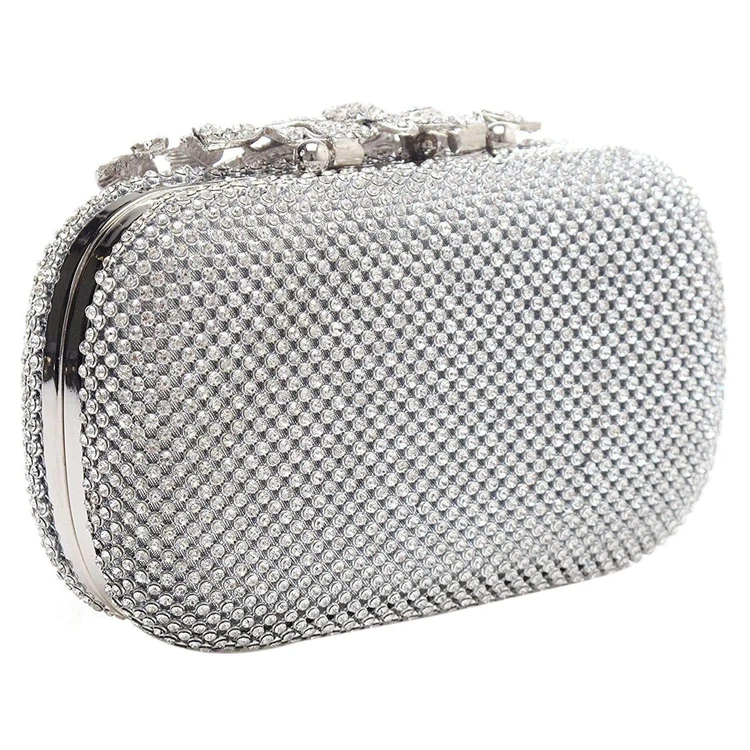 Women Flower Crystal Clutch Evening Bag