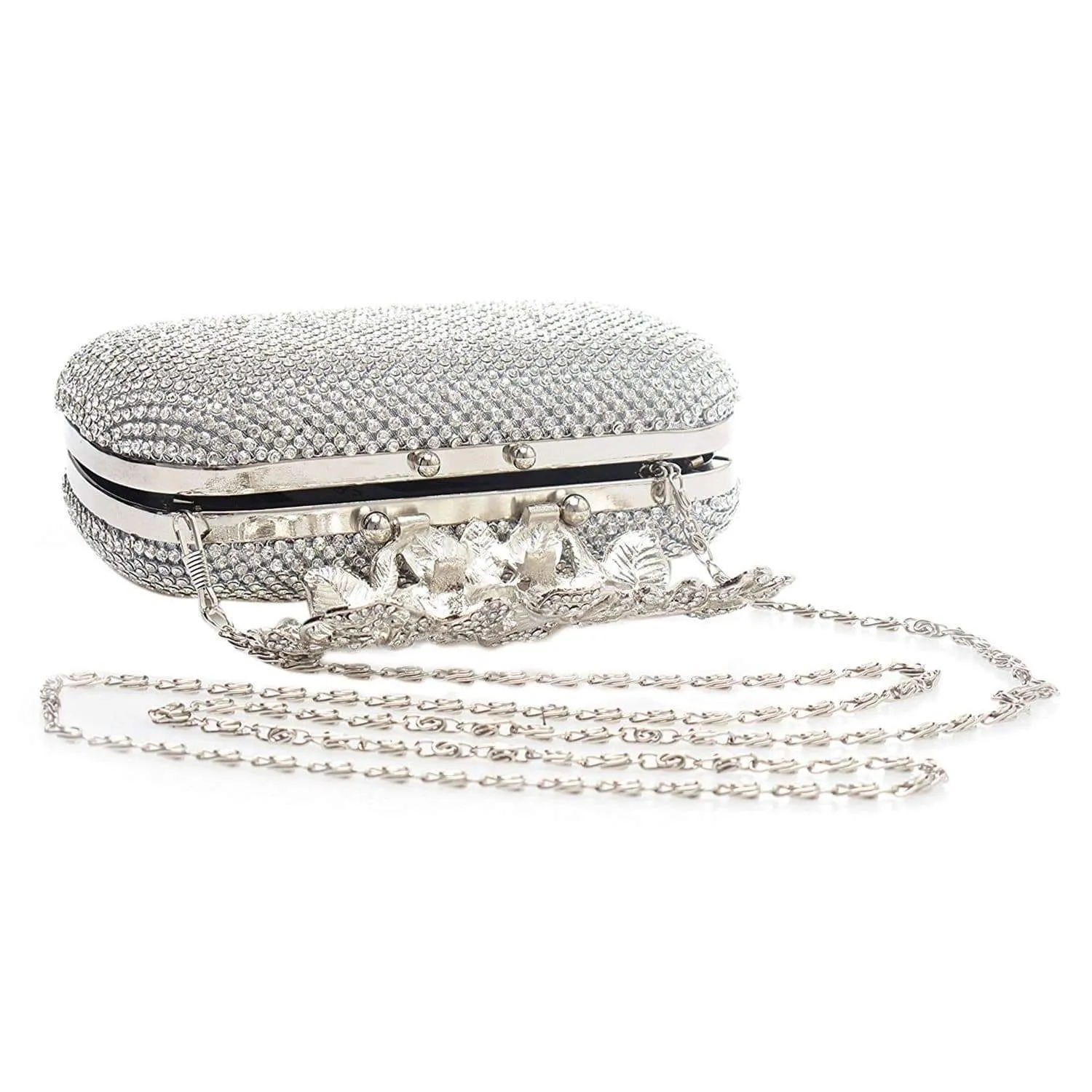 Women Flower Crystal Clutch Evening Bag