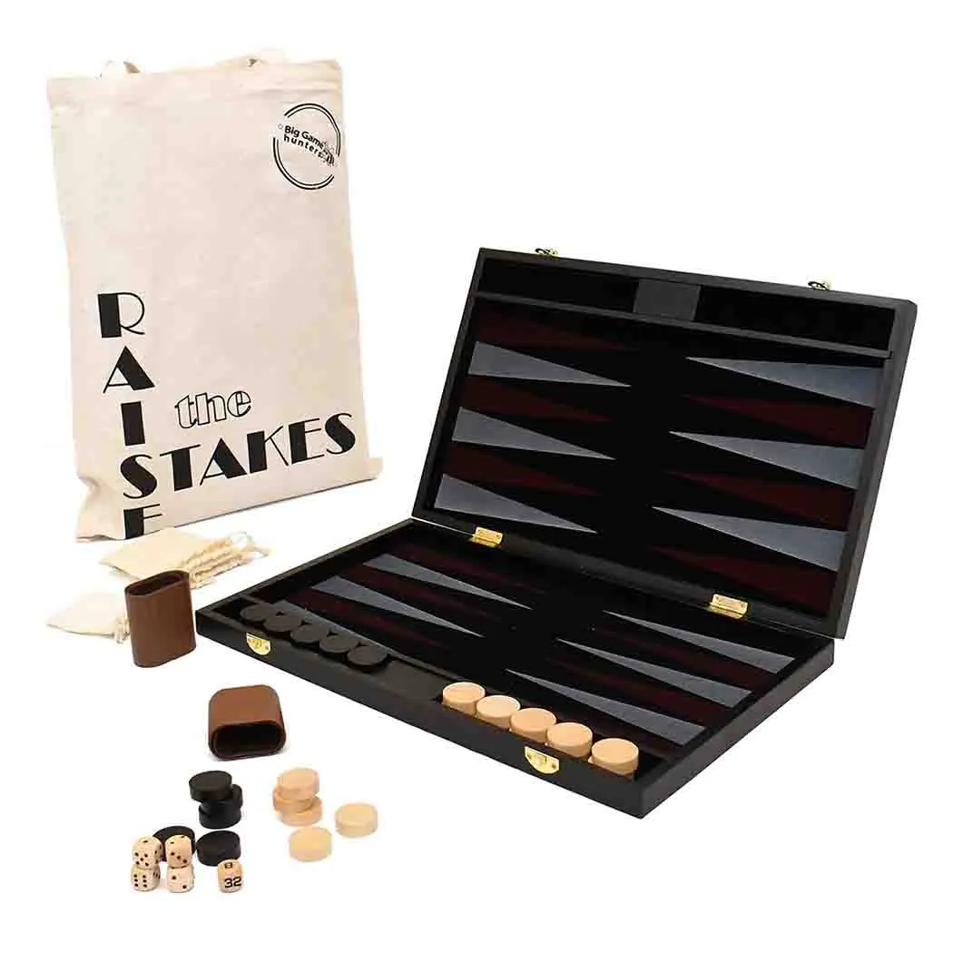 Wooden Backgammon Set With a Durable Cotton Tote Bag