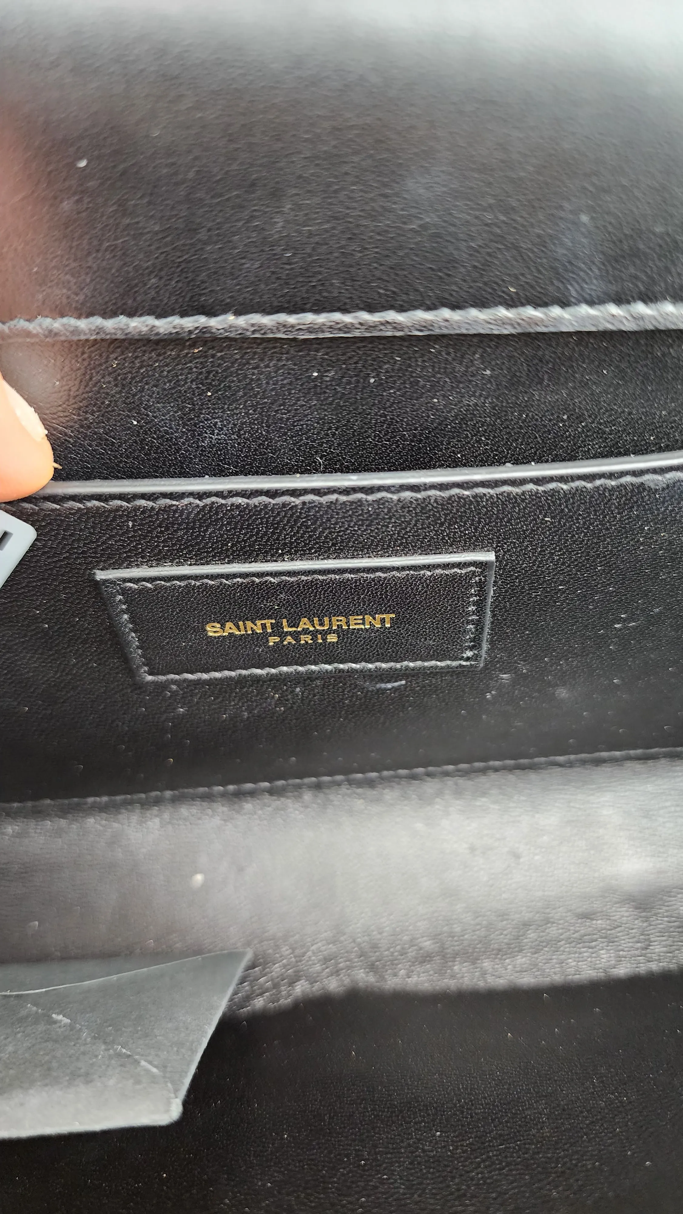 YSL Black Suede Tassel Clutch