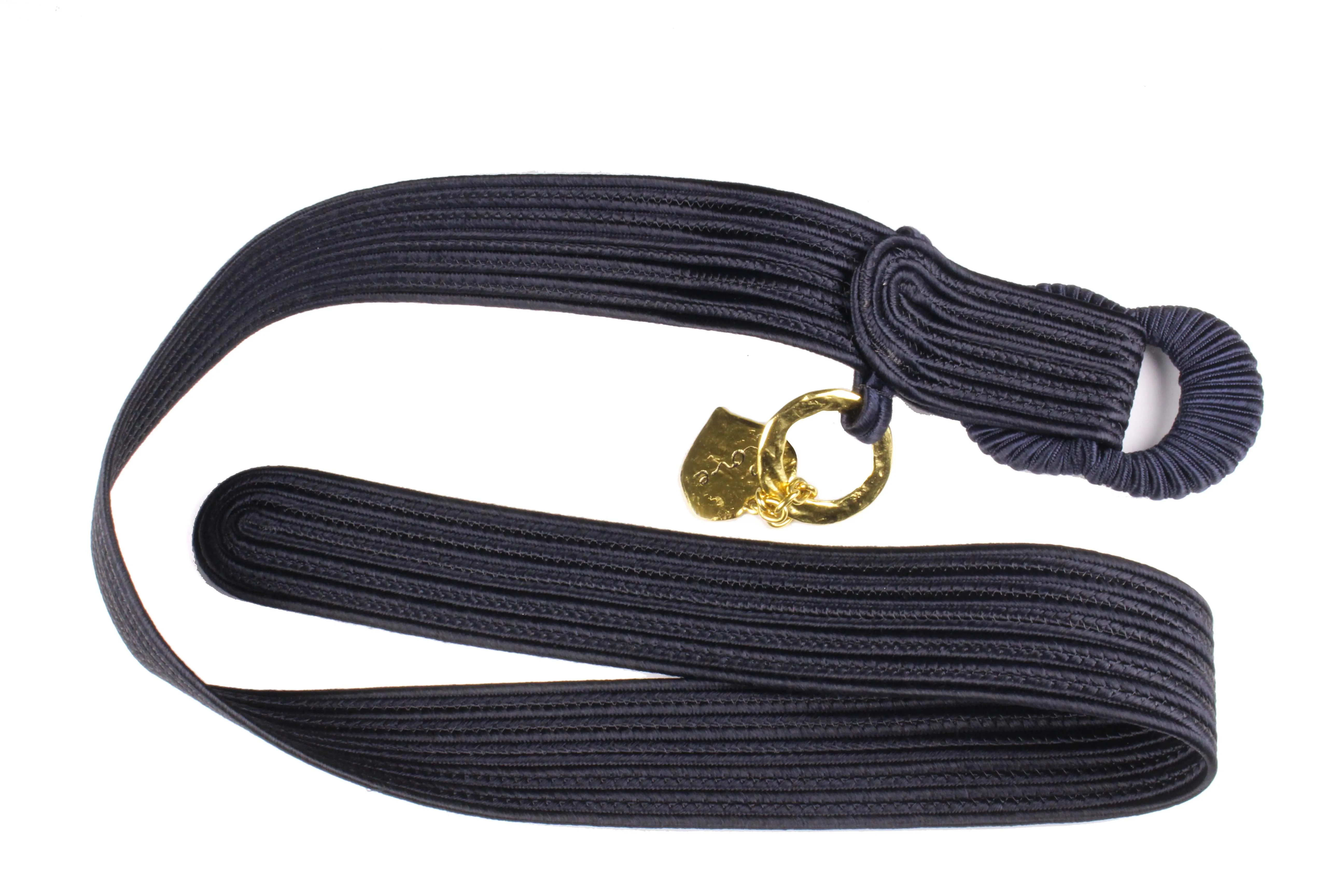 YVES SAINT LAURENT black passementerie belt