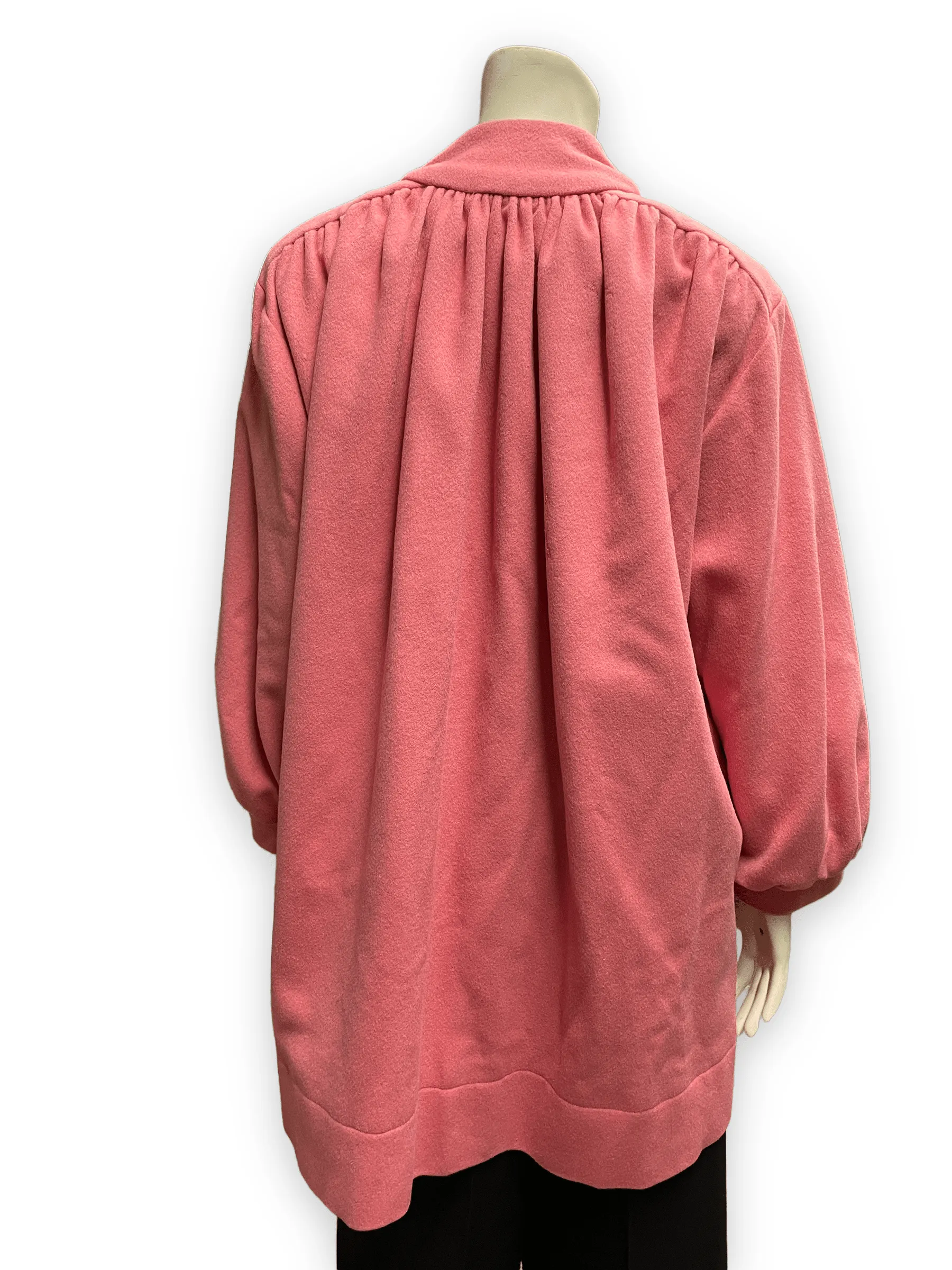 Yves Saint Laurent "Rive Gauche" Vintage Deisgner Bubblegum Pink Wool Party Coat Size M