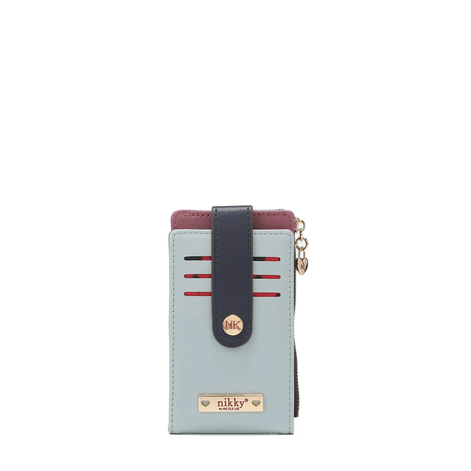 ZIP AND SNAP BUTTON BIFOLD CARDHOLDER