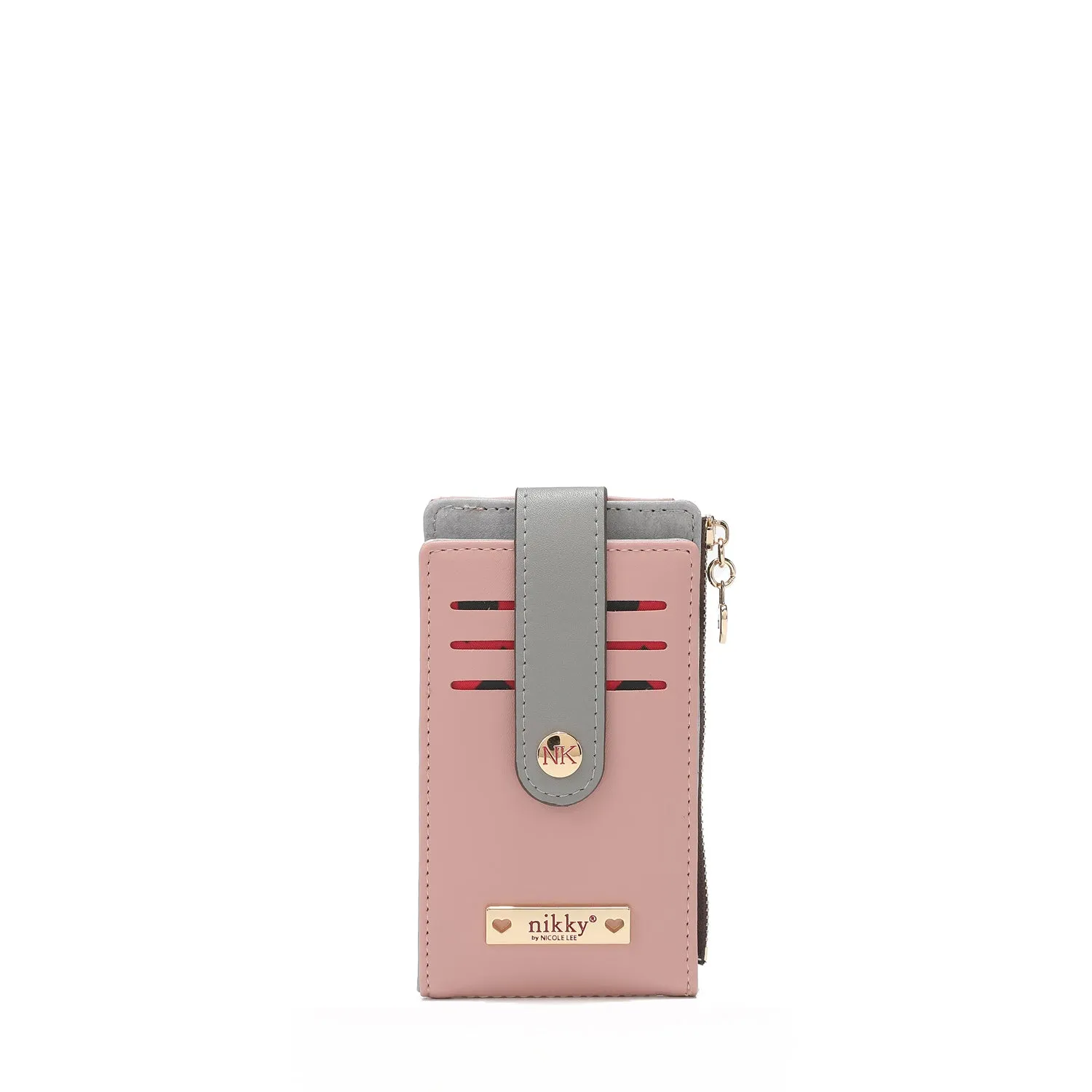 ZIP AND SNAP BUTTON BIFOLD CARDHOLDER