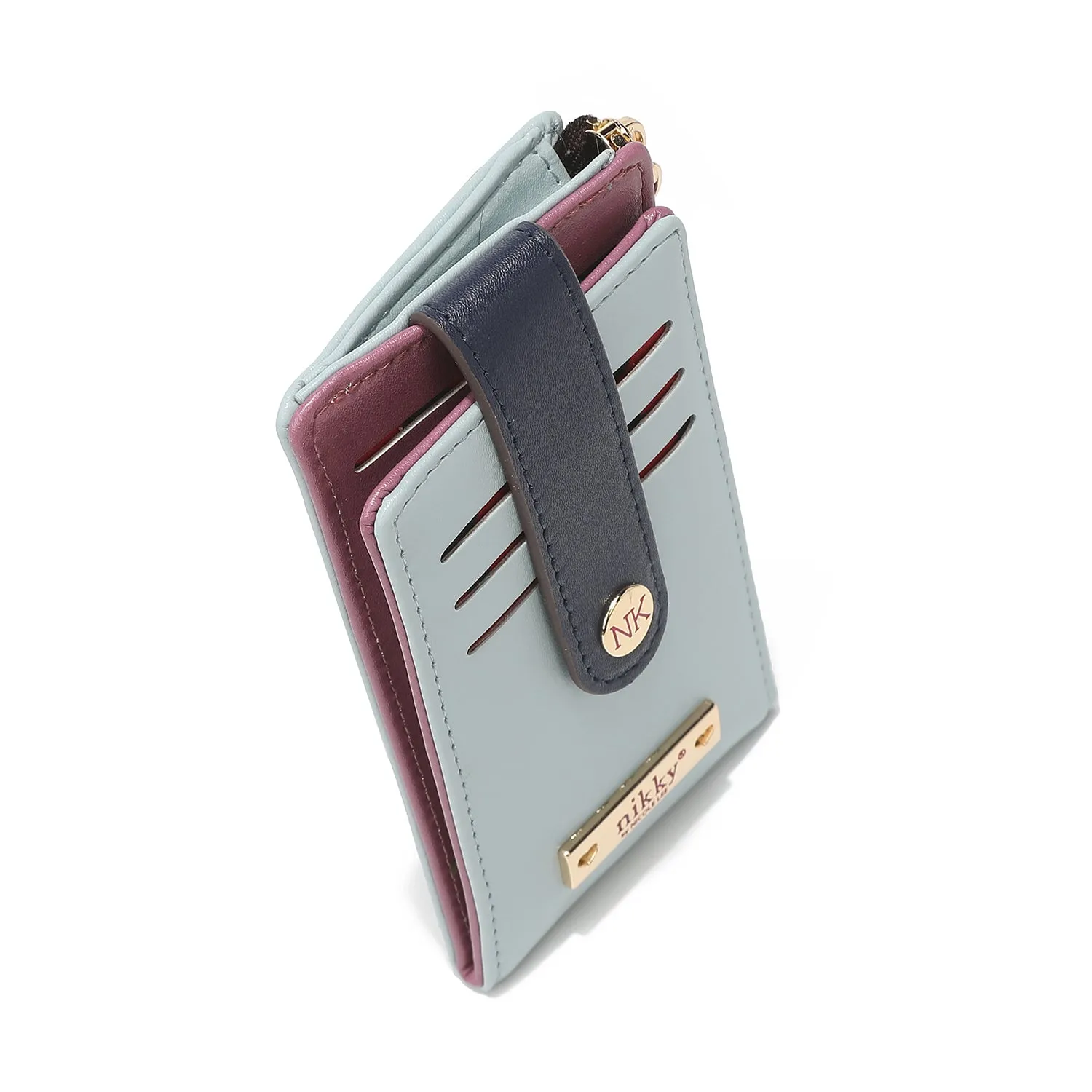 ZIP AND SNAP BUTTON BIFOLD CARDHOLDER